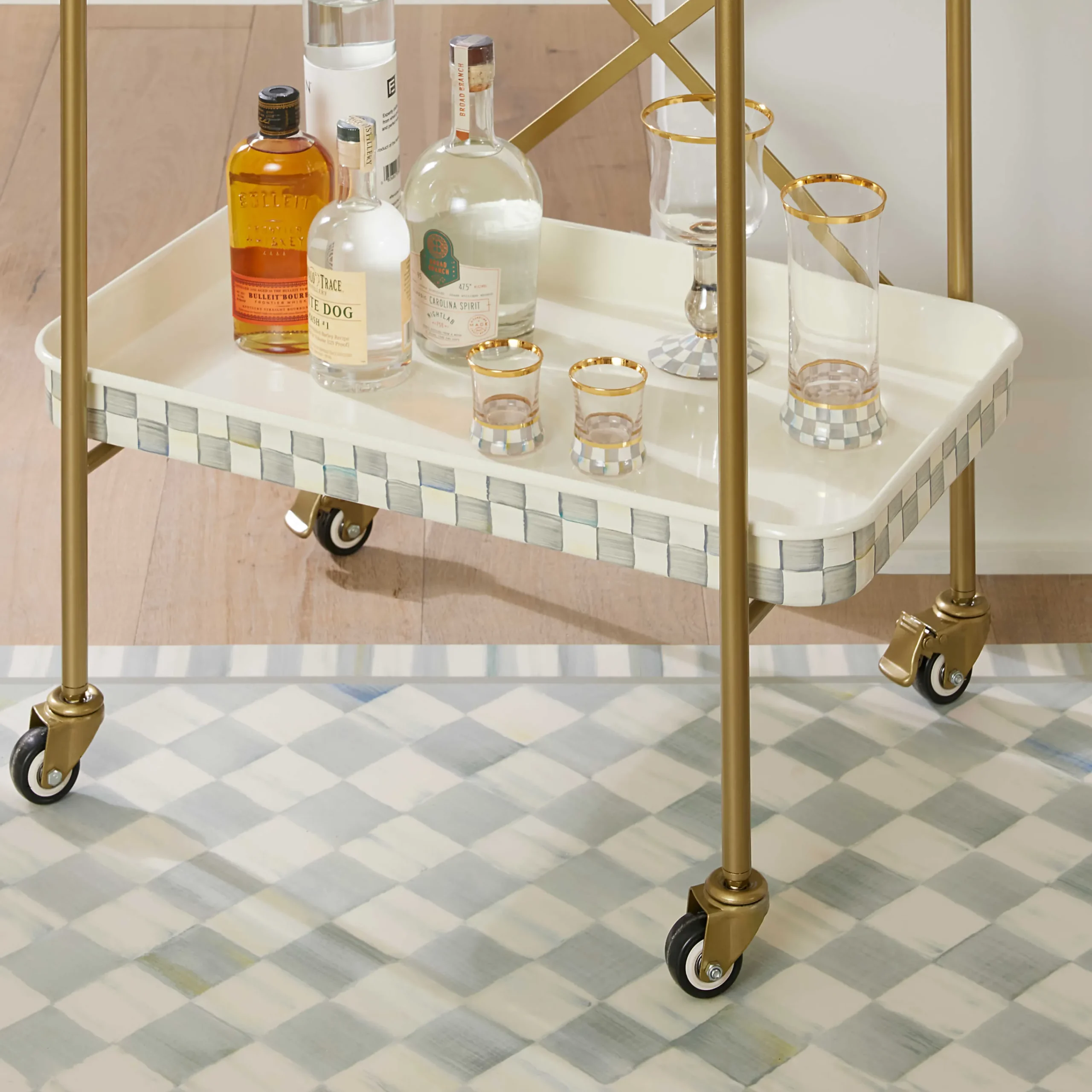 MacKenzie-Childs Rugs<Sterling Check 3' x 5' Floor Mat