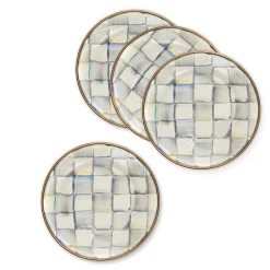 MacKenzie-Childs Bar Entertaining|Serveware<Sterling Check Appetizer Plates, Set of 4