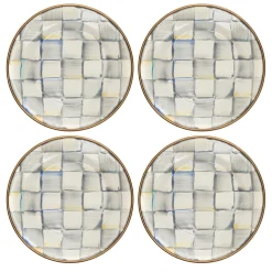 MacKenzie-Childs Bar Entertaining|Serveware<Sterling Check Appetizer Plates, Set of 4