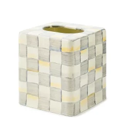 MacKenzie-Childs Bath & Bath Accessories|Room Accents<Sterling Check Boutique Tissue Box Cover