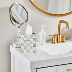 MacKenzie-Childs Bath & Bath Accessories|Room Accents<Sterling Check Boutique Tissue Box Cover