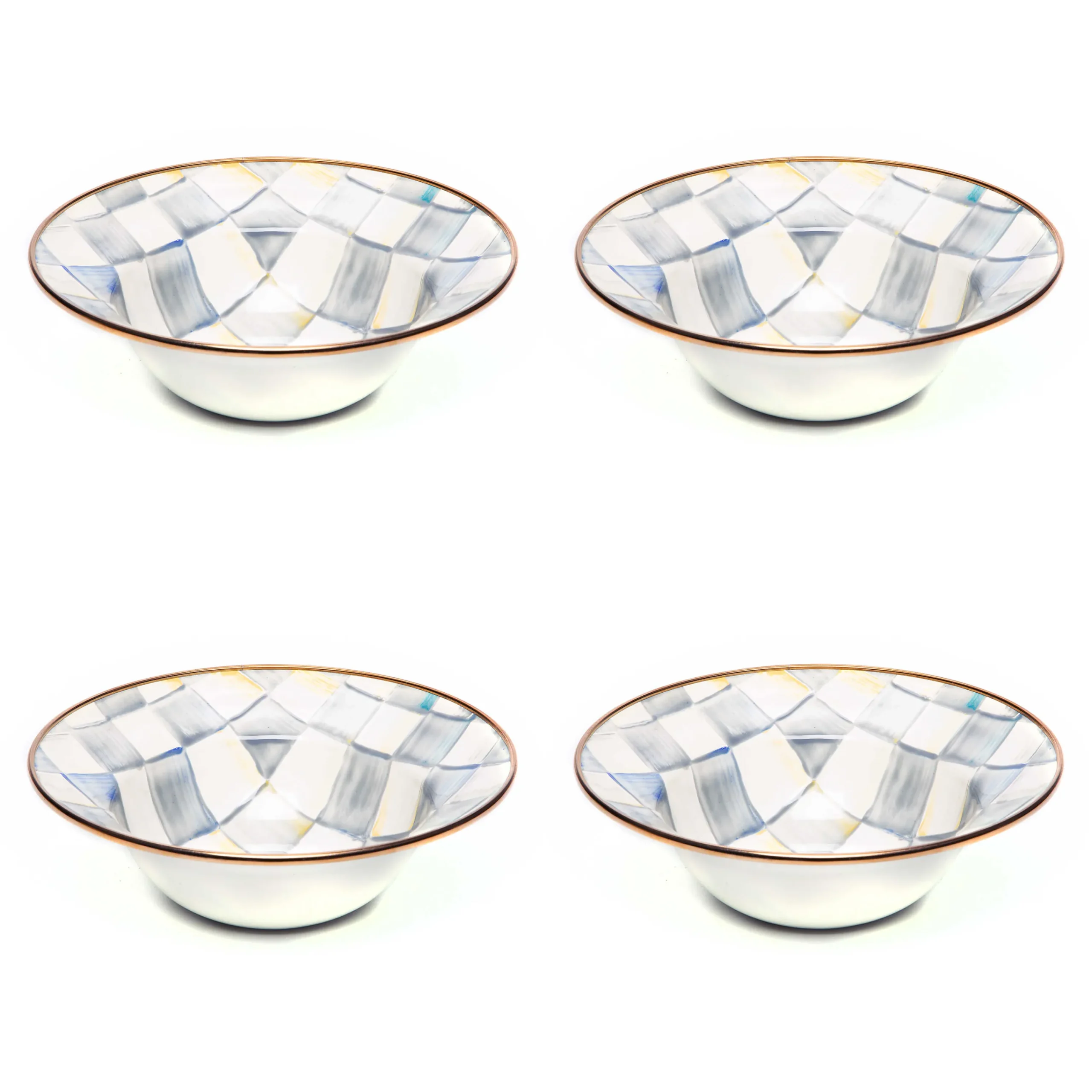 MacKenzie-Childs Kitchen & Dining Sets|Dinnerware & Flatware<Sterling Check Breakfast Bowls, Set of 4