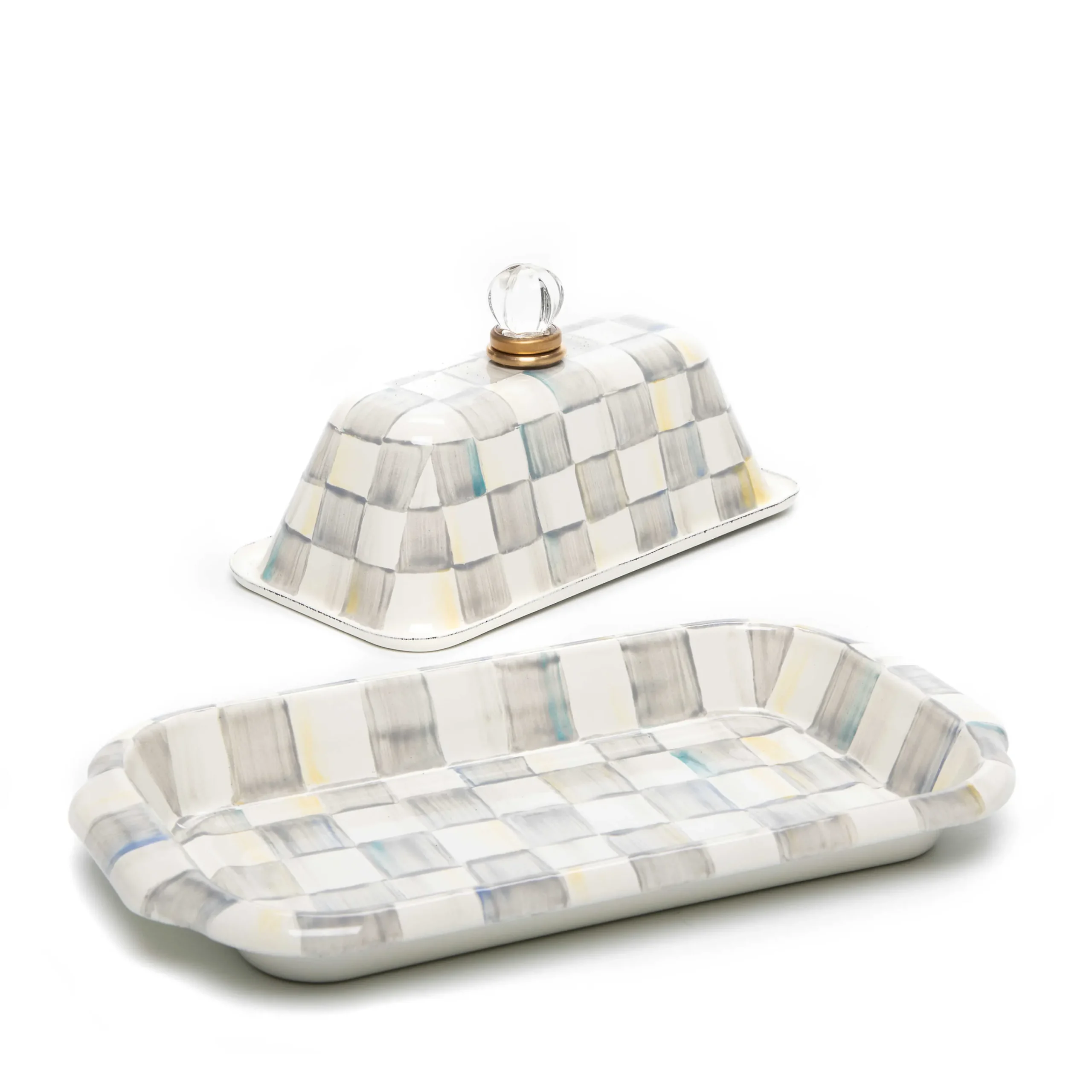 MacKenzie-Childs Fall Entertaining|Kitchen Utensils & Tools<Sterling Check Butter Box