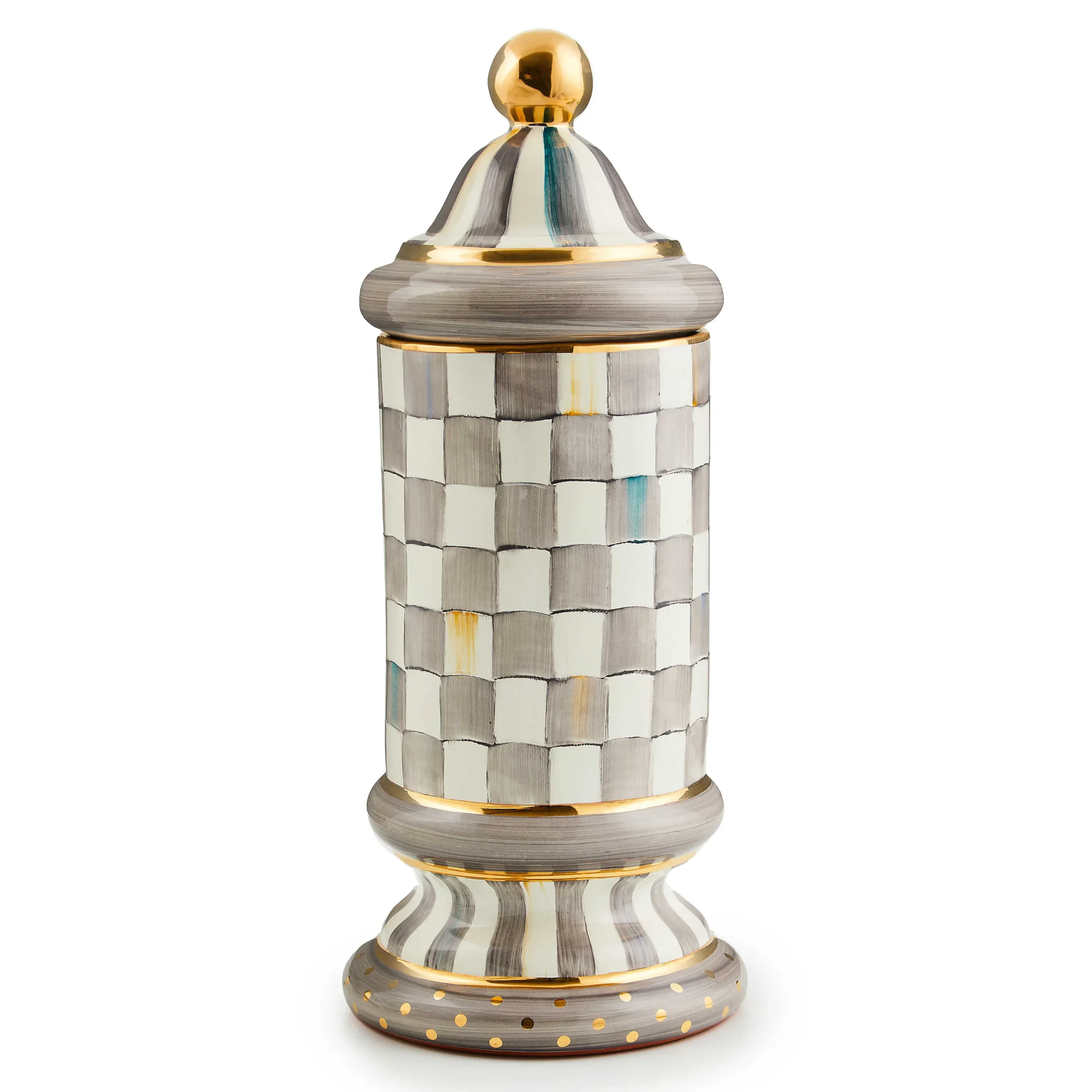 MacKenzie-Childs Kitchen Storage & Organization<Sterling Check Ceramic Column Canister