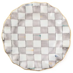 MacKenzie-Childs Dinnerware & Flatware<Sterling Check Ceramic Fluted Dinner Plate