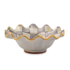 MacKenzie-Childs Dinnerware & Flatware<Sterling Check Ceramic Fluted Breakfast Bowl
