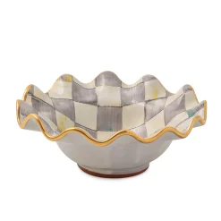 MacKenzie-Childs Dinnerware & Flatware<Sterling Check Ceramic Fluted Breakfast Bowl