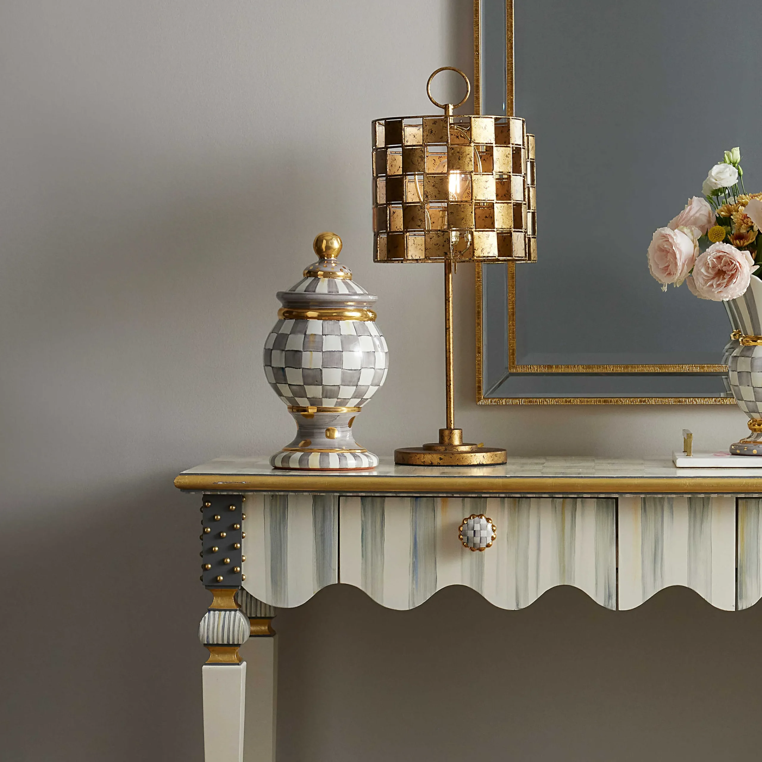 MacKenzie-Childs Kitchen Storage & Organization<Sterling Check Ceramic Globe Canister