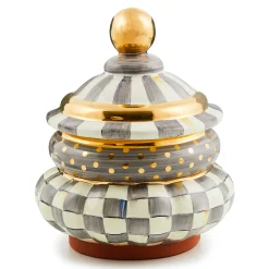 MacKenzie-Childs Kitchen Storage & Organization<Sterling Check Ceramic Groovy Canister