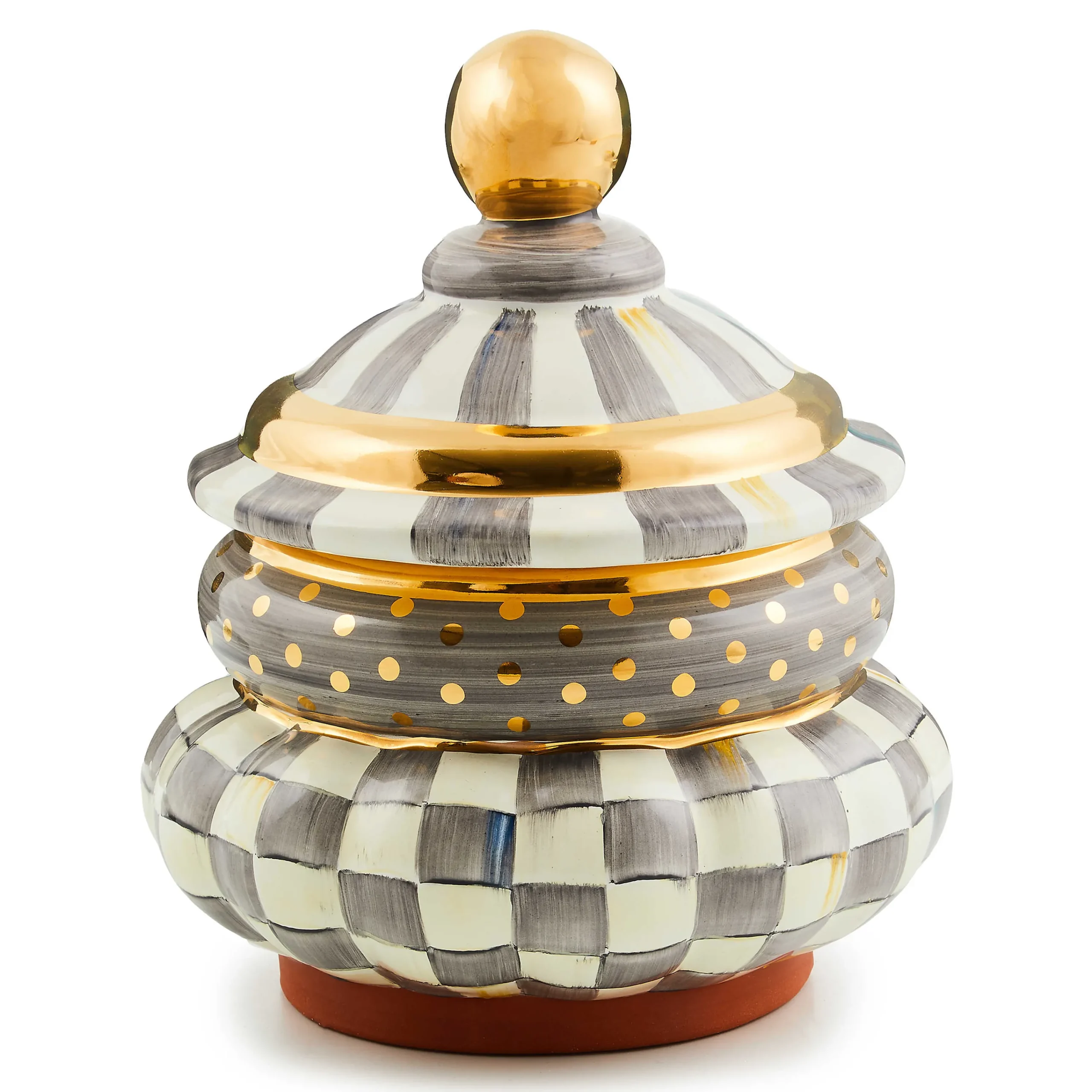 MacKenzie-Childs Kitchen Storage & Organization<Sterling Check Ceramic Groovy Canister