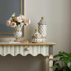 MacKenzie-Childs Kitchen Storage & Organization<Sterling Check Ceramic Groovy Canister