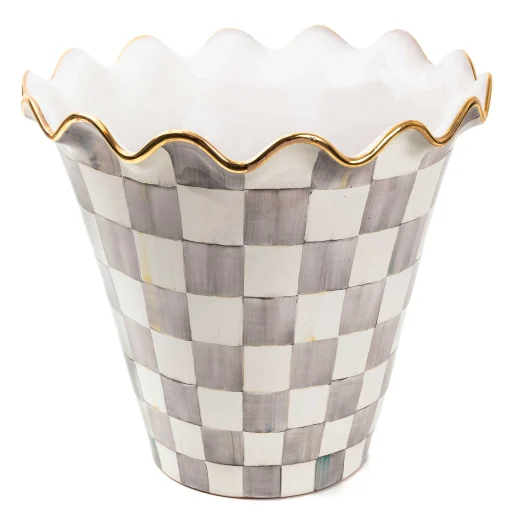 MacKenzie-Childs Spring|The Fall Shop<Sterling Check Ceramic Jumbo Garden Pot