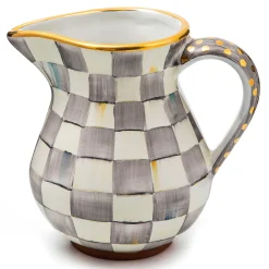 MacKenzie-Childs Bar Entertaining|Serveware<Sterling Check Ceramic Portly Pitcher