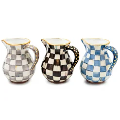 MacKenzie-Childs Bar Entertaining|Serveware<Sterling Check Ceramic Portly Pitcher