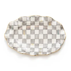 MacKenzie-Childs Serveware<Sterling Check Ceramic Serving Platter