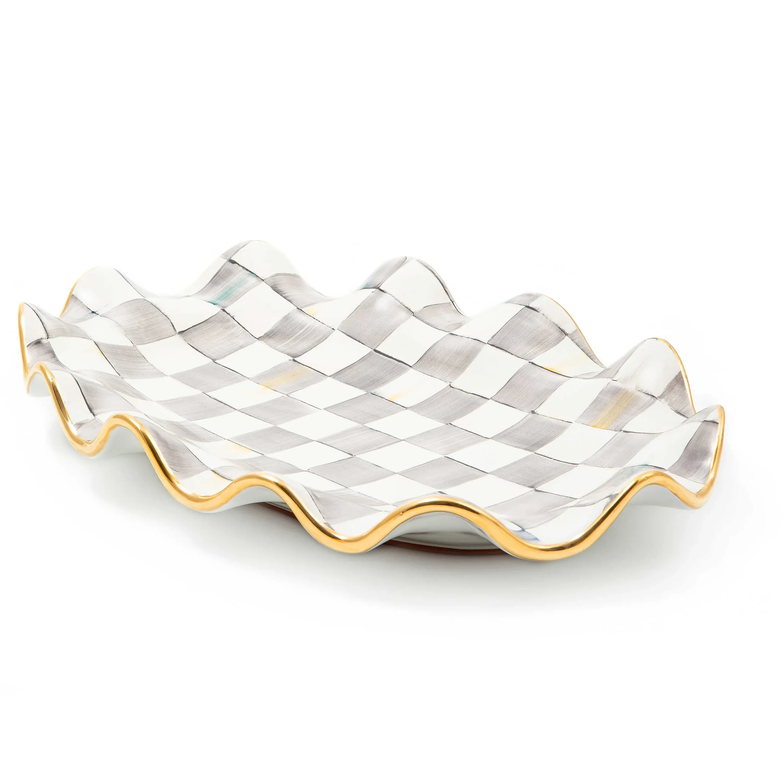 MacKenzie-Childs Serveware<Sterling Check Ceramic Serving Platter