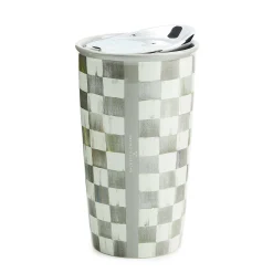 MacKenzie-Childs Accessories|The Coffee Shop<Sterling Check Ceramic Travel Cup