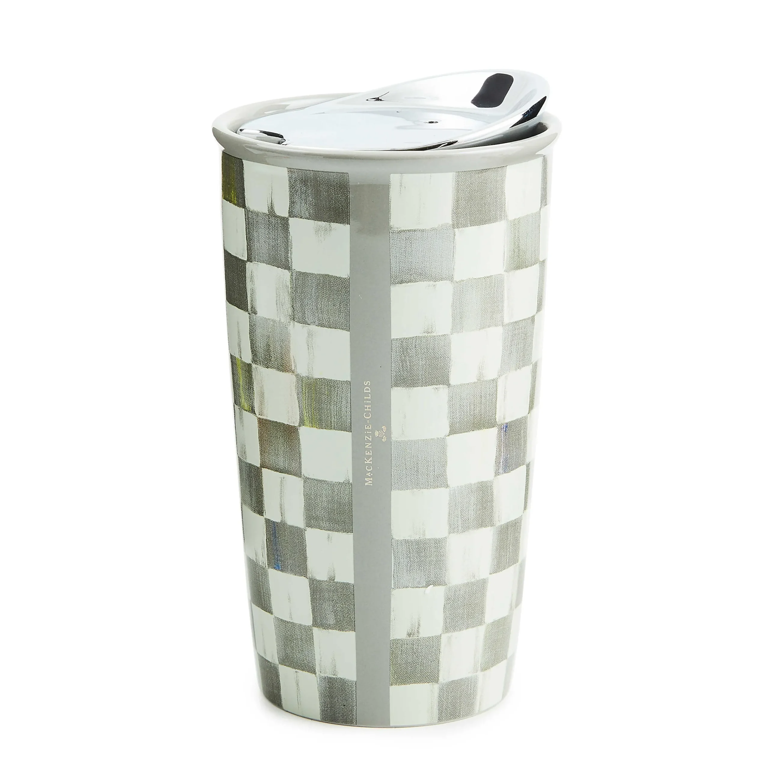 MacKenzie-Childs Accessories|The Coffee Shop<Sterling Check Ceramic Travel Cup