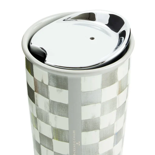 MacKenzie-Childs Accessories|The Coffee Shop<Sterling Check Ceramic Travel Cup