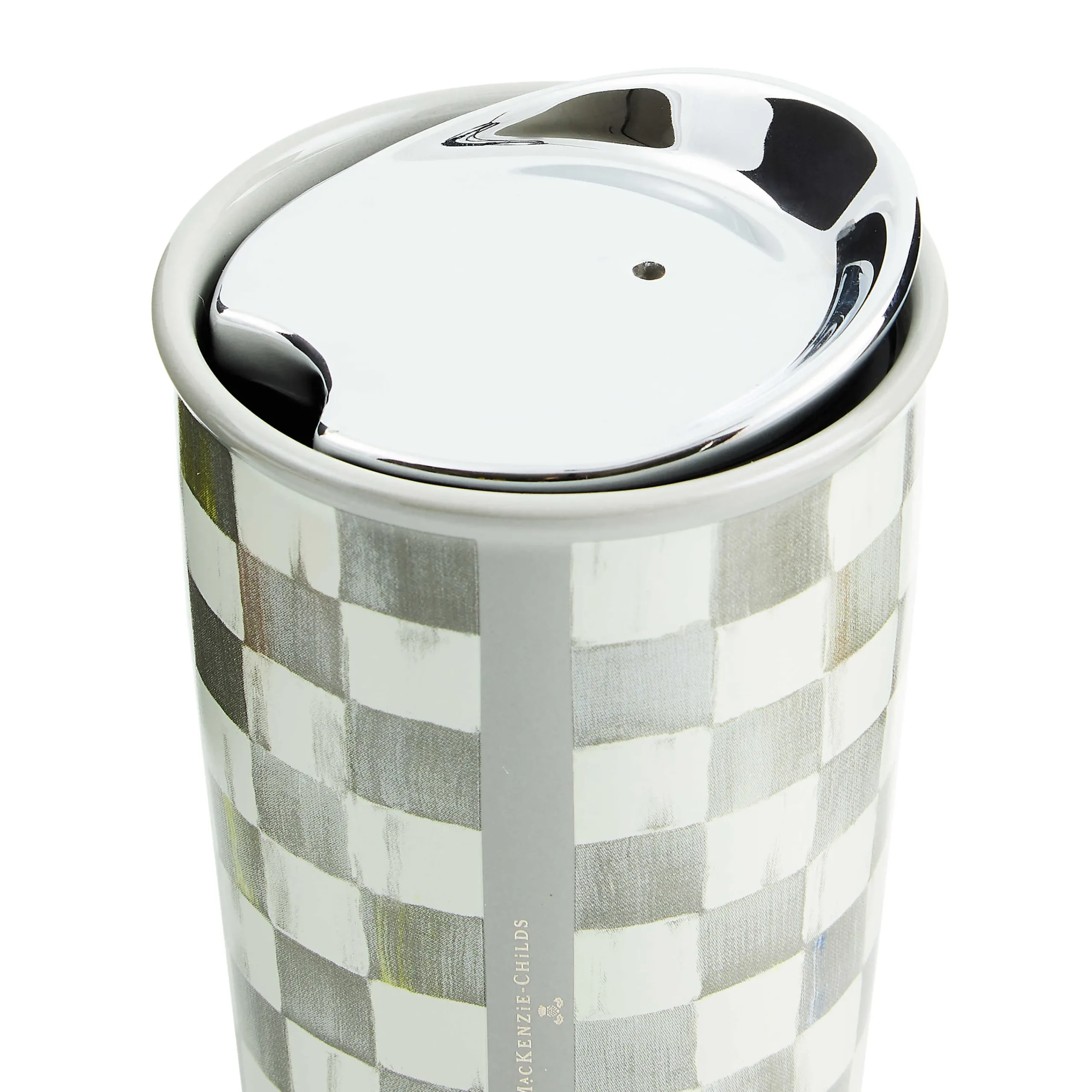 MacKenzie-Childs Accessories|The Coffee Shop<Sterling Check Ceramic Travel Cup