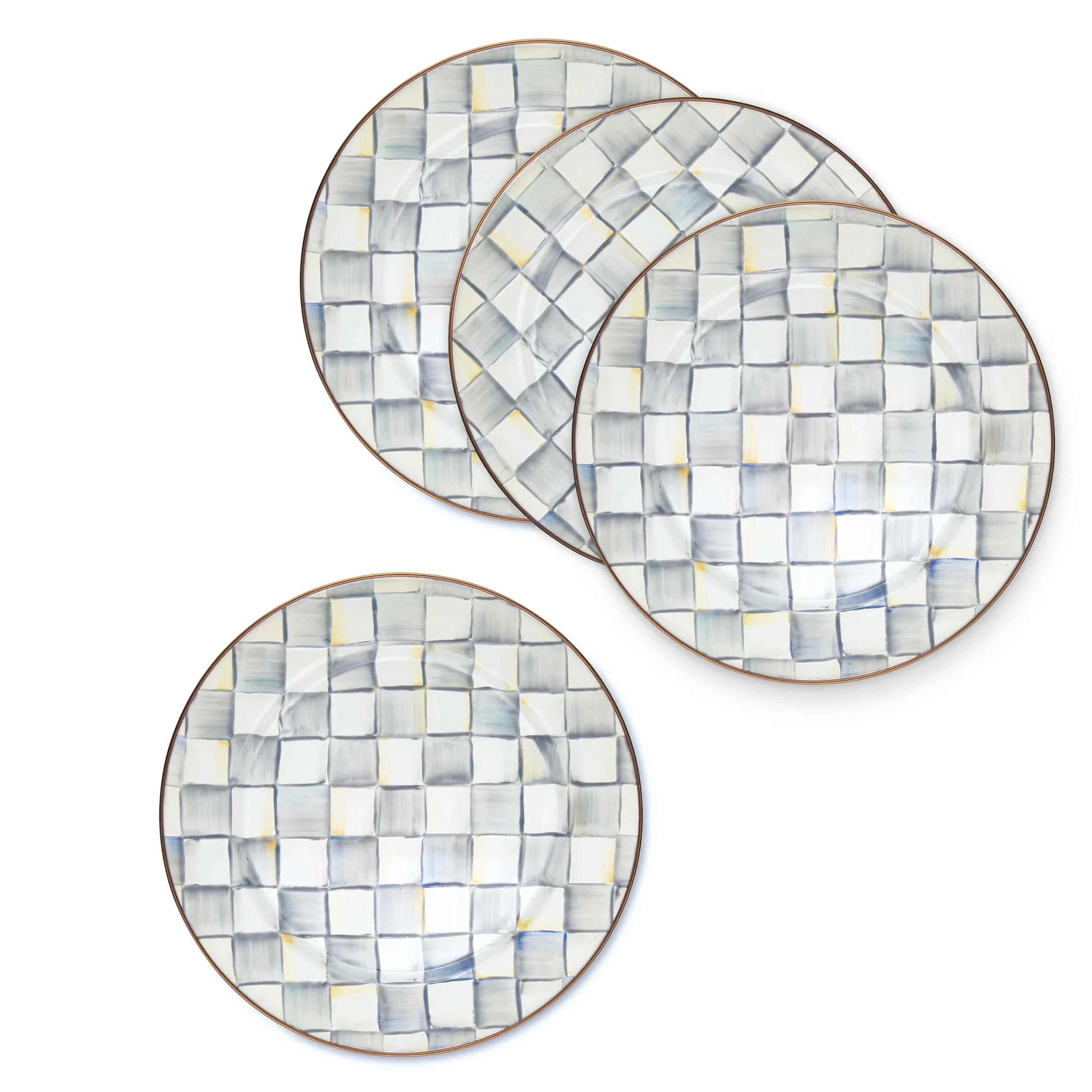 MacKenzie-Childs Kitchen & Dining Sets|Fall Entertaining<Sterling Check Chargers, Set of 4