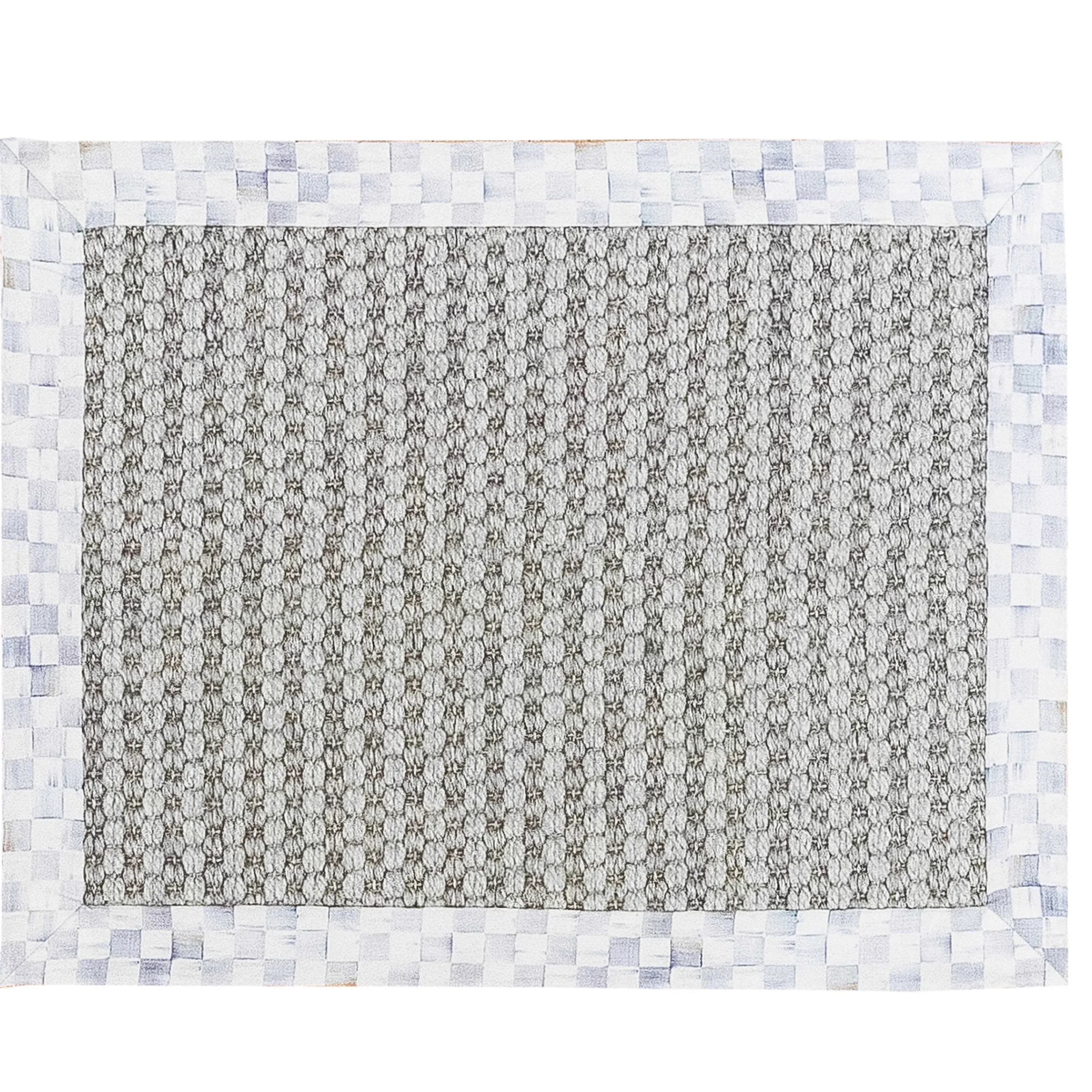 MacKenzie-Childs Rugs<Sterling Check Chunky Sisal Wool Grey 2' x 3' Rug