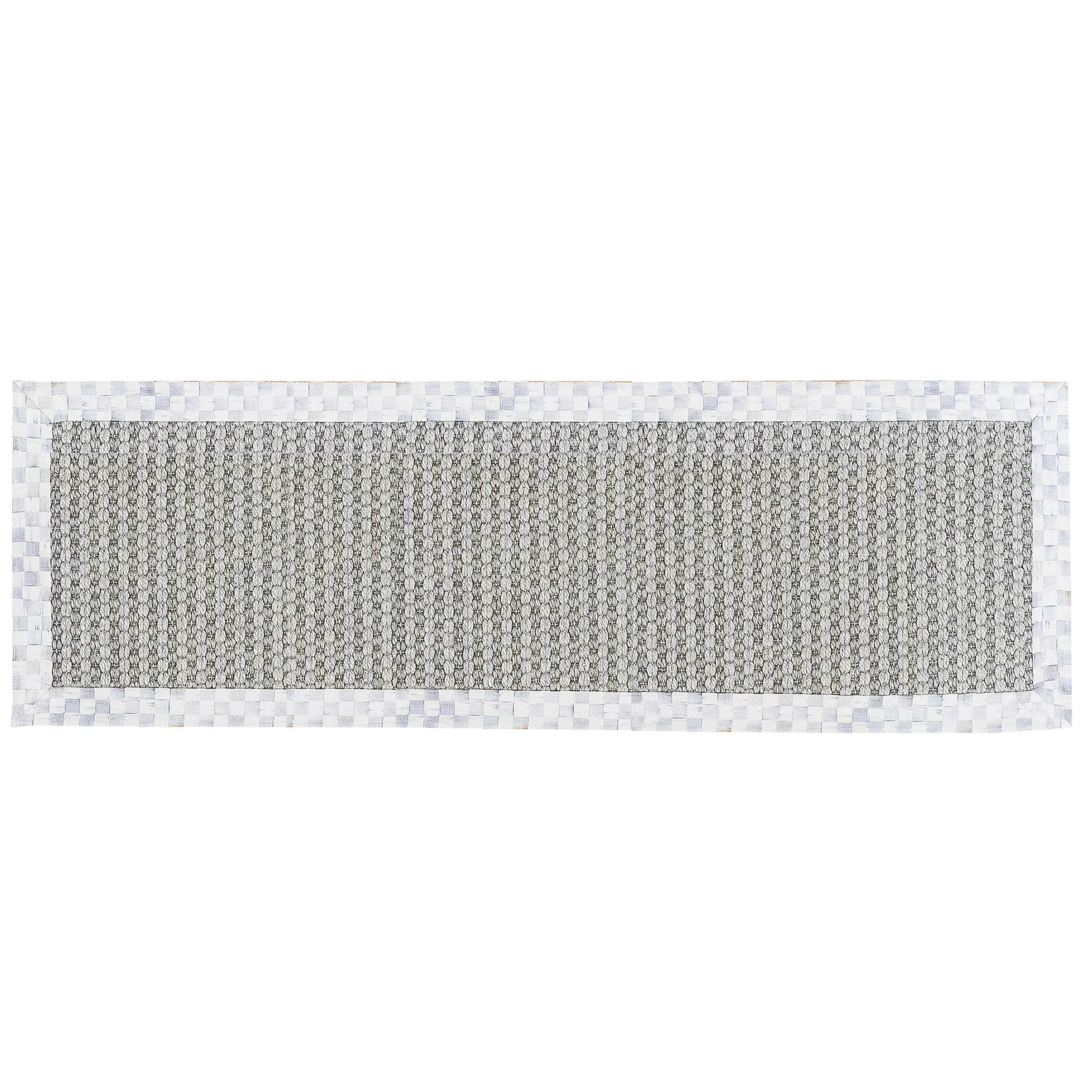 MacKenzie-Childs Rugs<Sterling Check Chunky Sisal Wool Grey 2'6 x 9' Runner