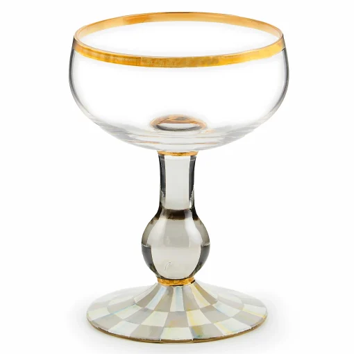 MacKenzie-Childs Fall Entertaining|Drinkware<Sterling Check Coupe Glass