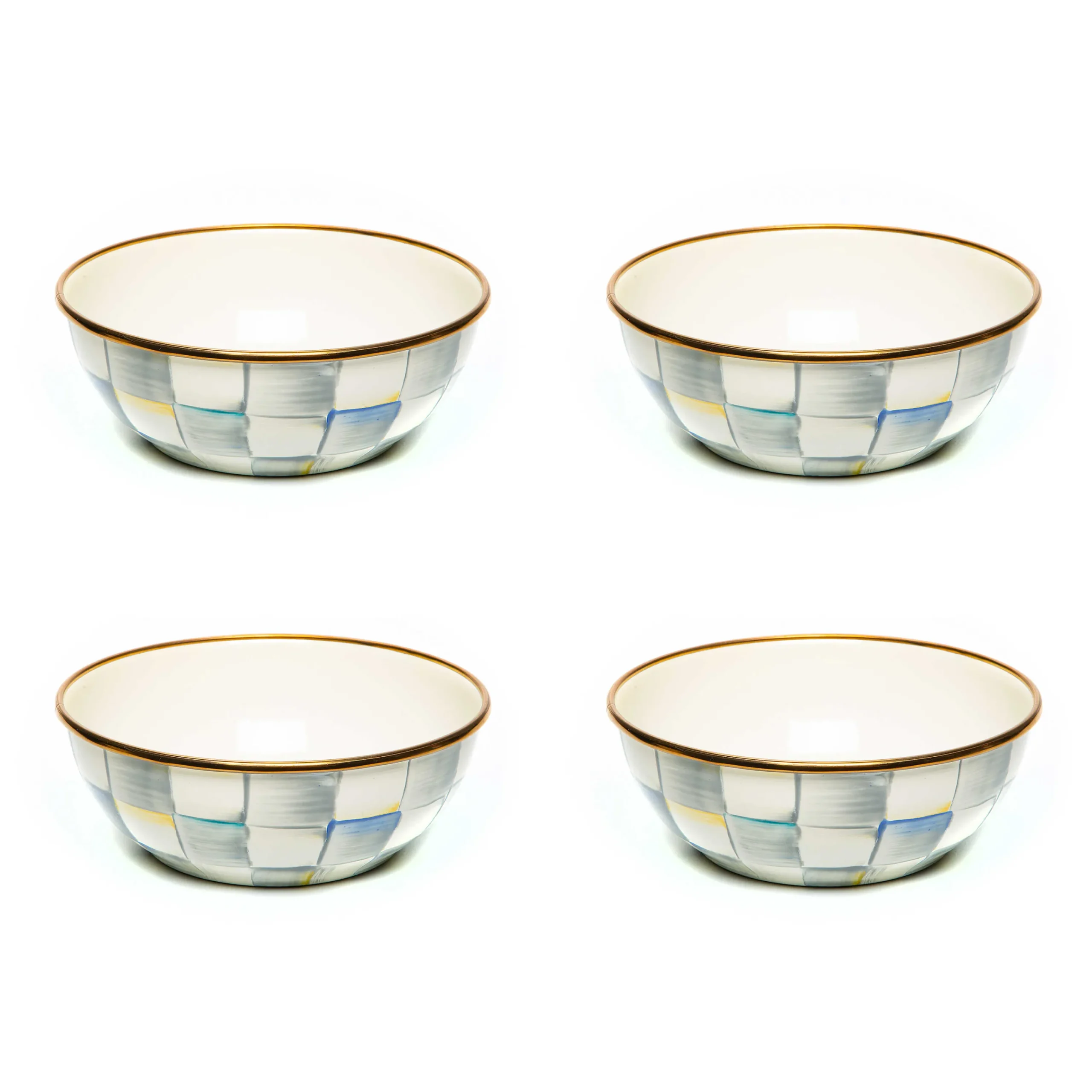 MacKenzie-Childs Kitchen & Dining Sets|Fall Entertaining<Sterling Check Everyday Bowls, Set of 4