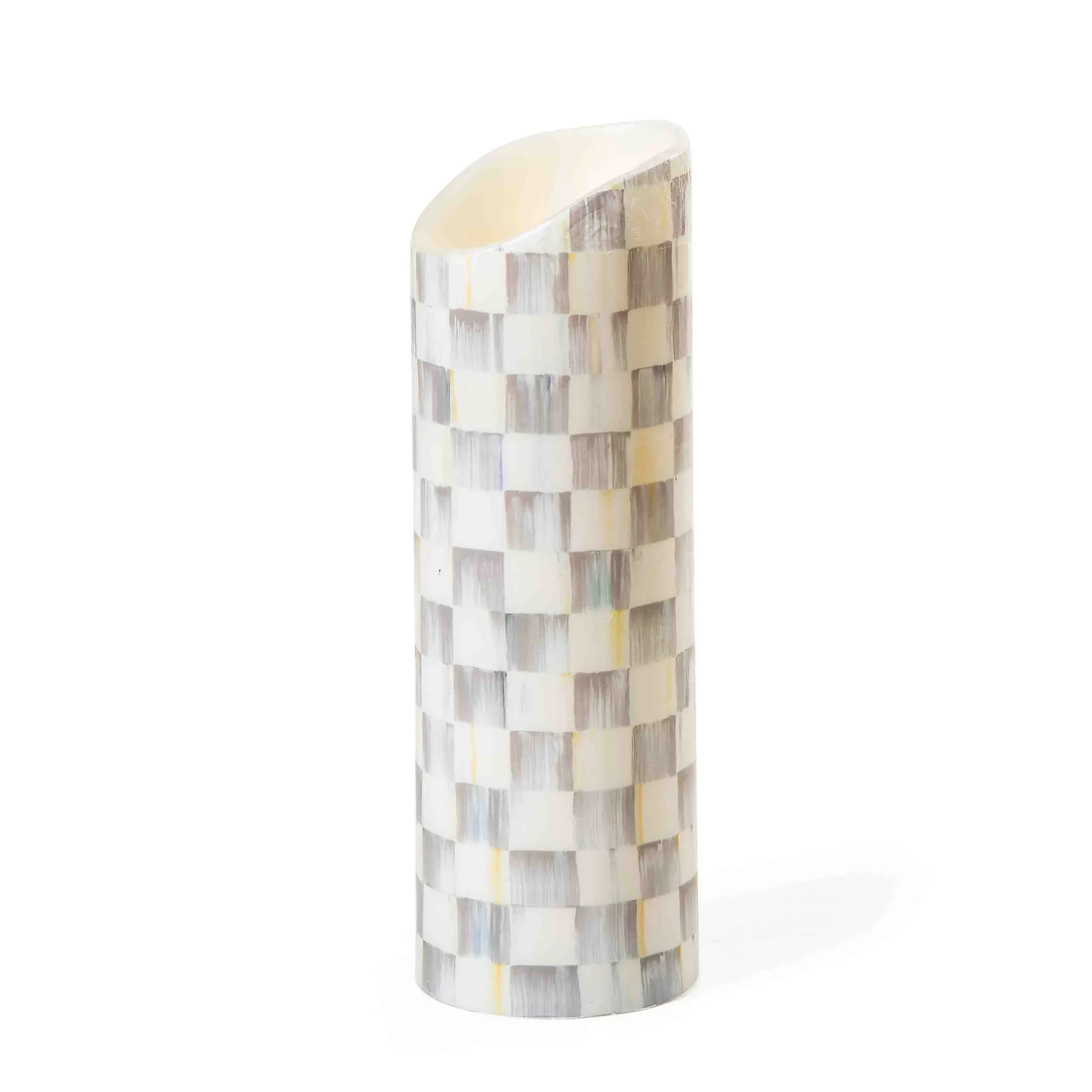 MacKenzie-Childs Candles & Fragrances<Sterling Check Flicker 9 Pillar Candle