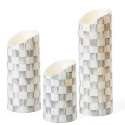MacKenzie-Childs Decor Sets|Candles & Fragrances<Sterling Check Flicker Candles - Set of 3
