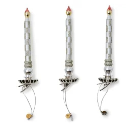 MacKenzie-Childs Decor Sets|Room Accents<Sterling Check Glass Candle Clips, Set of 3