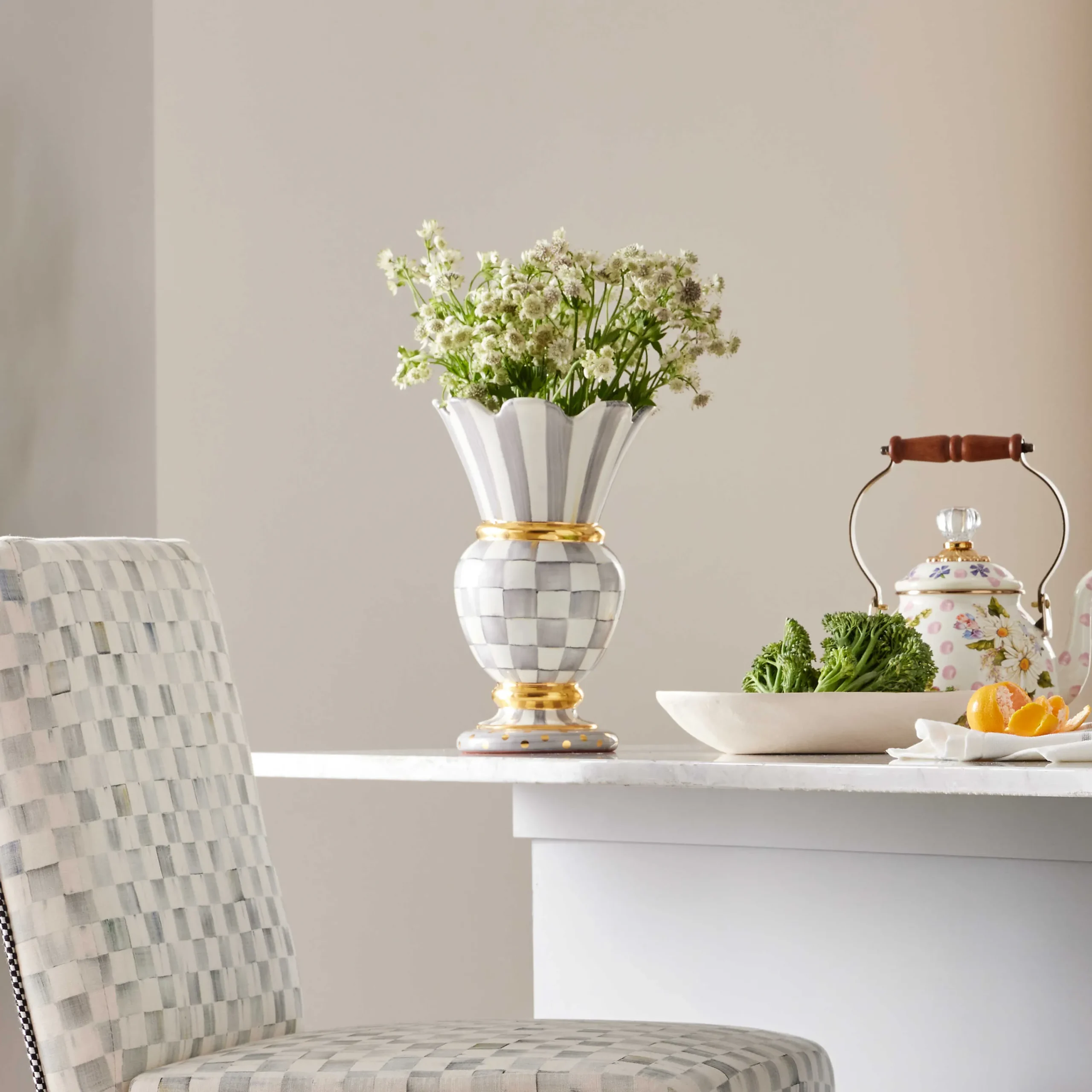 MacKenzie-Childs Room Accents<Sterling Check Great Vase
