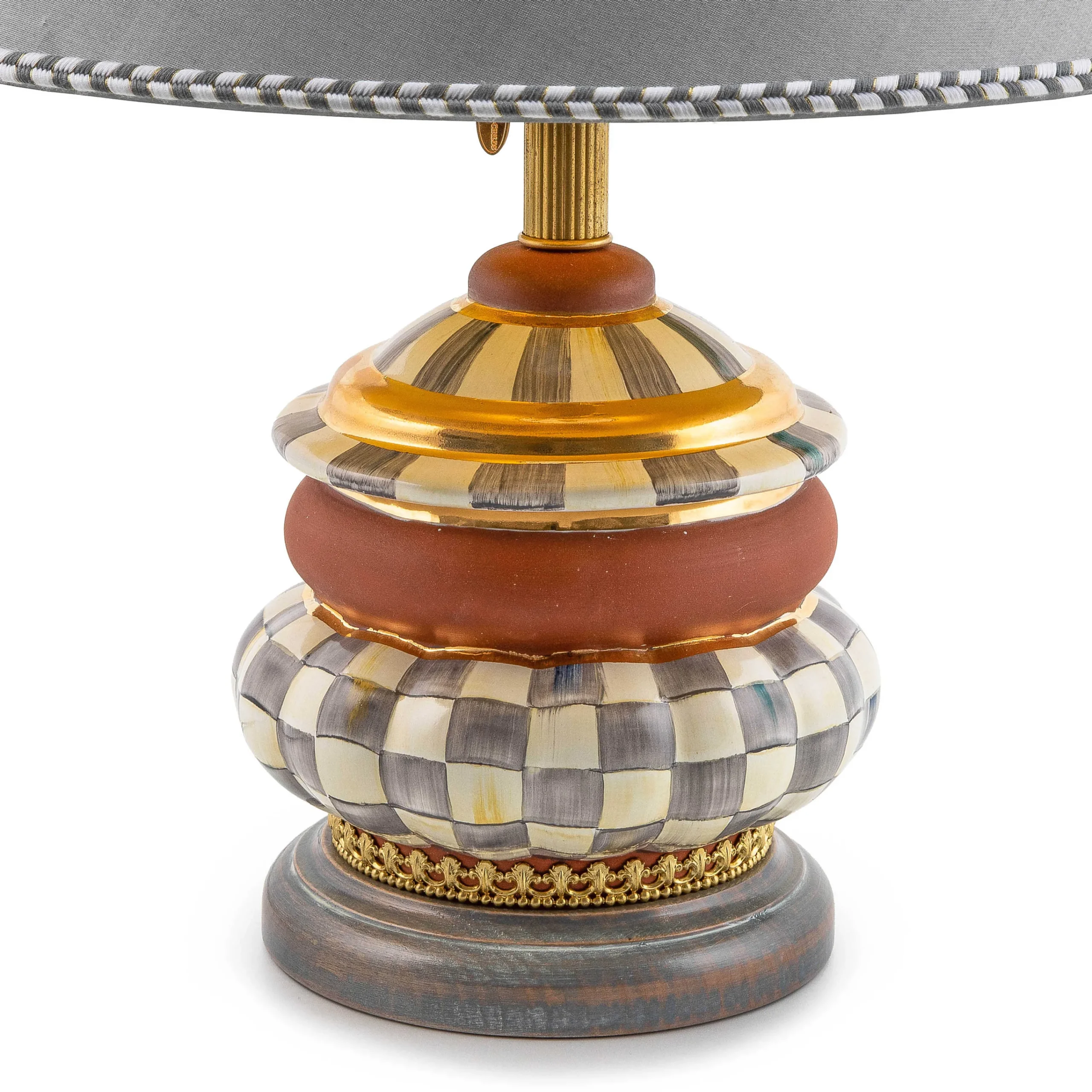 MacKenzie-Childs Lighting<Sterling Check Groovy Table Lamp