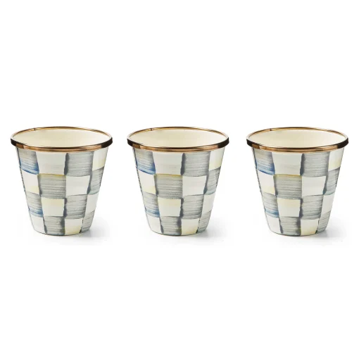 MacKenzie-Childs Spring|The Fall Shop<Sterling Check Herb Pots, Set of 3