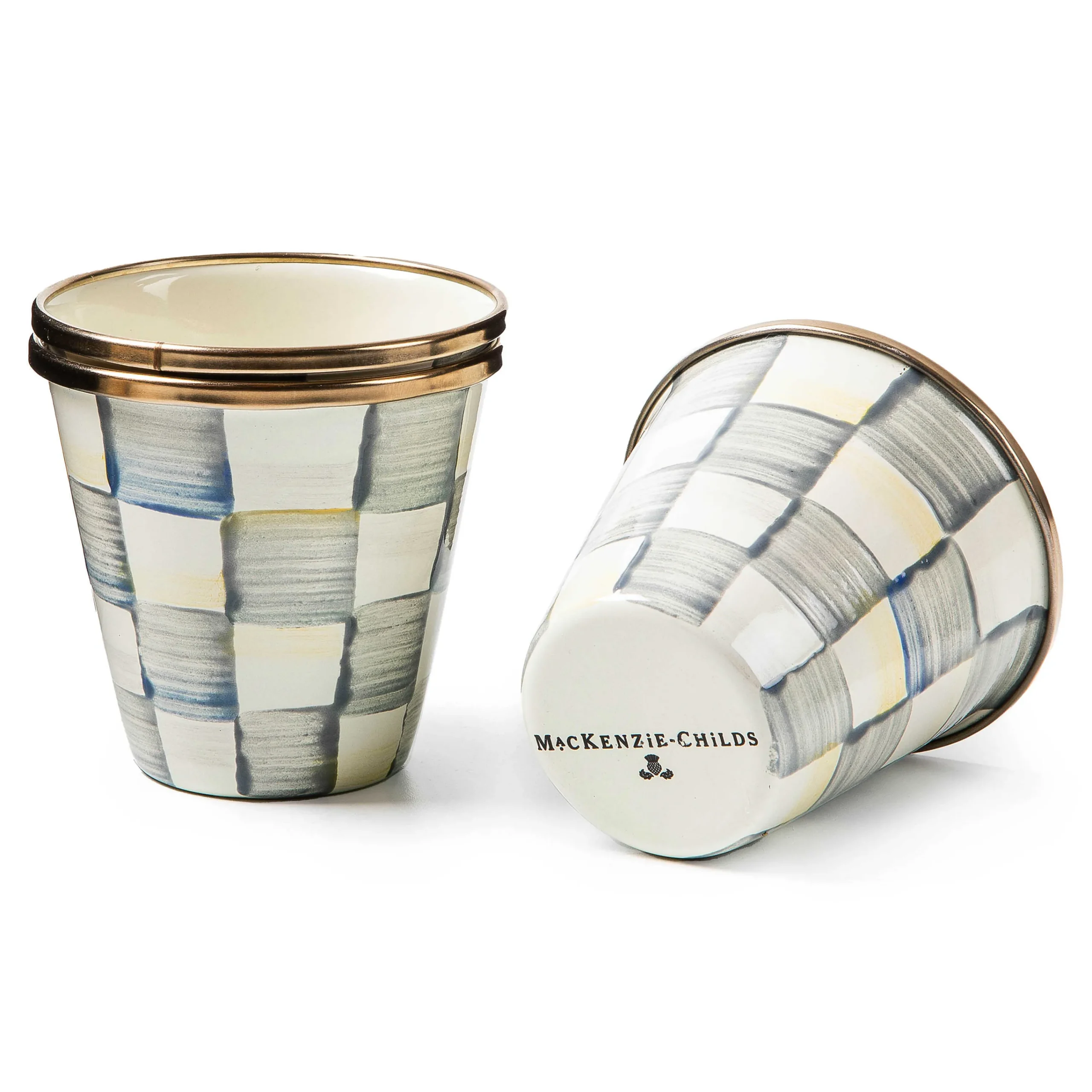 MacKenzie-Childs Spring|The Fall Shop<Sterling Check Herb Pots, Set of 3