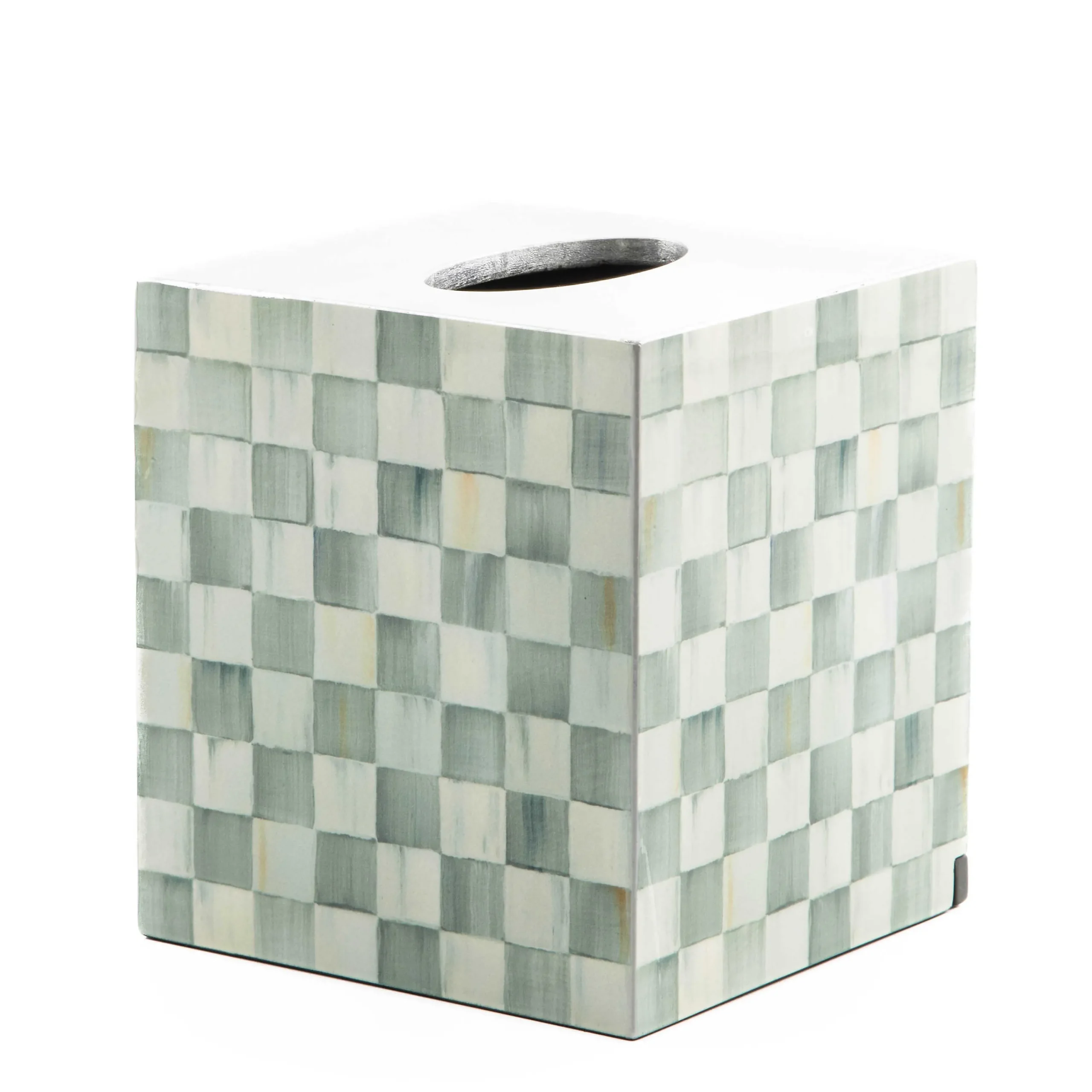 MacKenzie-Childs Bath & Bath Accessories<Sterling Check Lacquer Boutique Tissue Box Cover