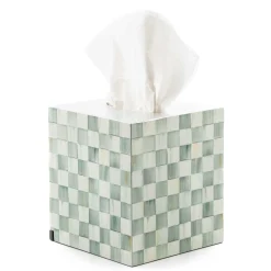 MacKenzie-Childs Bath & Bath Accessories<Sterling Check Lacquer Boutique Tissue Box Cover