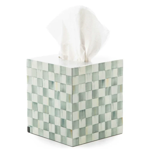 MacKenzie-Childs Bath & Bath Accessories<Sterling Check Lacquer Boutique Tissue Box Cover