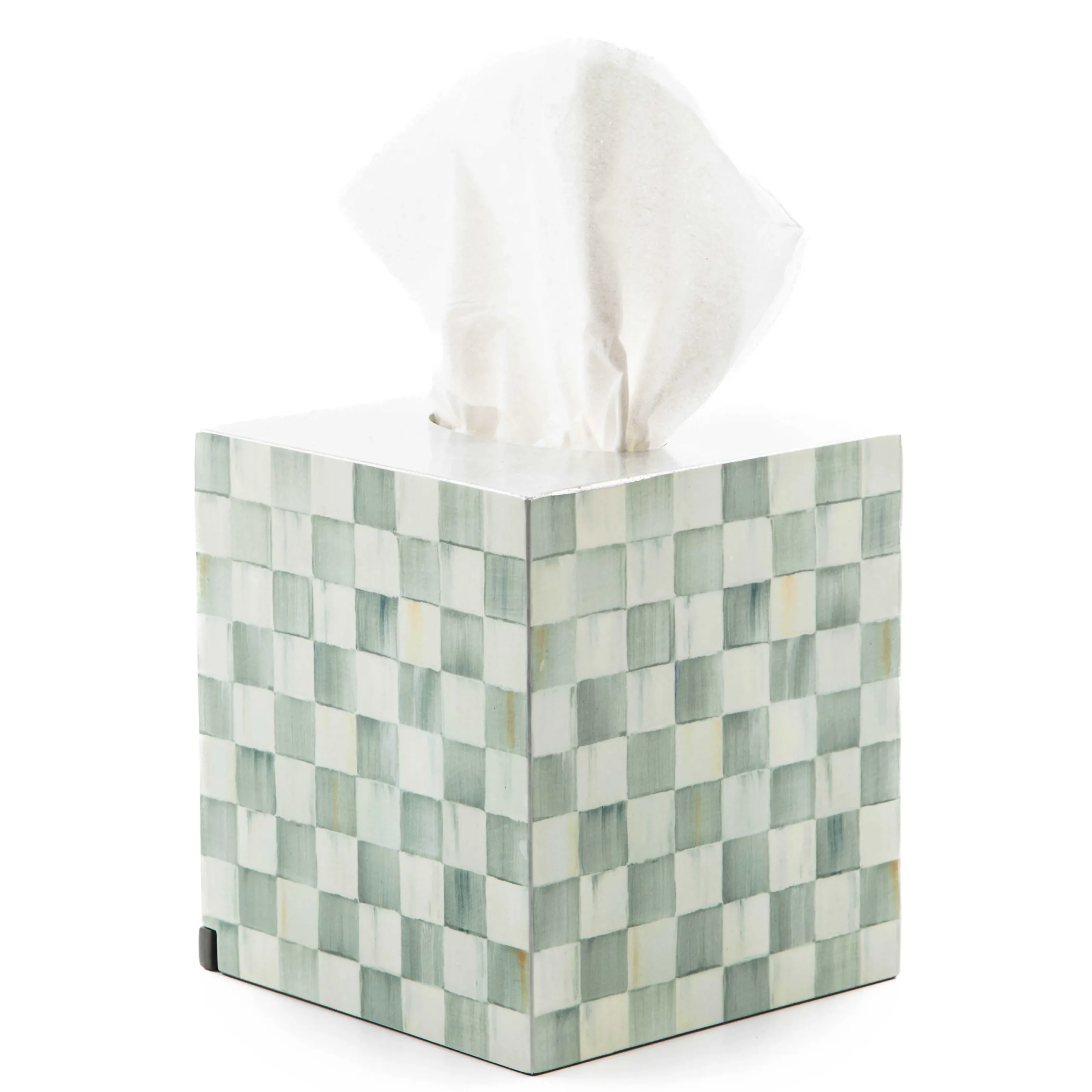 MacKenzie-Childs Bath & Bath Accessories<Sterling Check Lacquer Boutique Tissue Box Cover