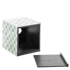 MacKenzie-Childs Bath & Bath Accessories<Sterling Check Lacquer Boutique Tissue Box Cover