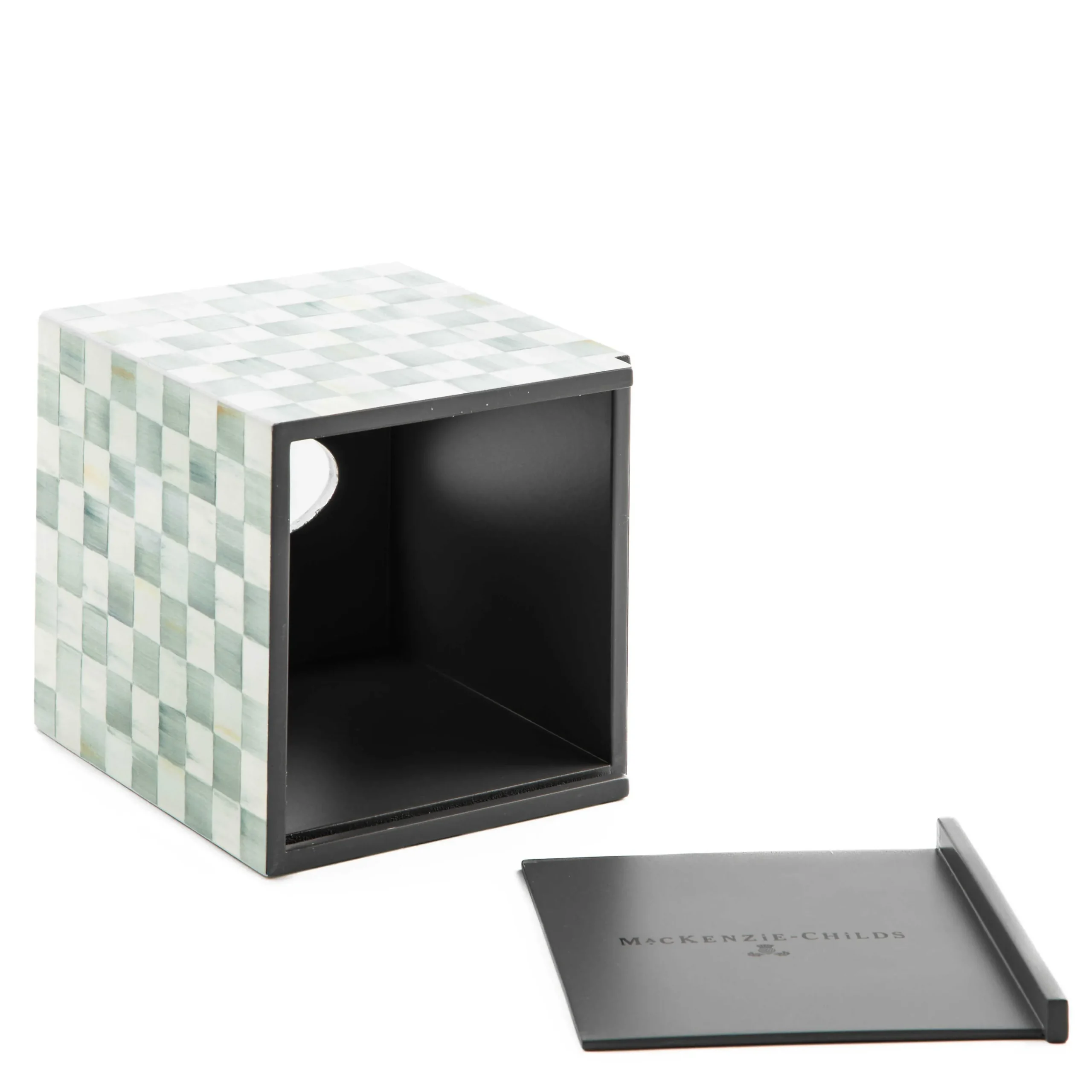 MacKenzie-Childs Bath & Bath Accessories<Sterling Check Lacquer Boutique Tissue Box Cover