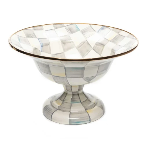 MacKenzie-Childs Serveware<Sterling Check Large Compote