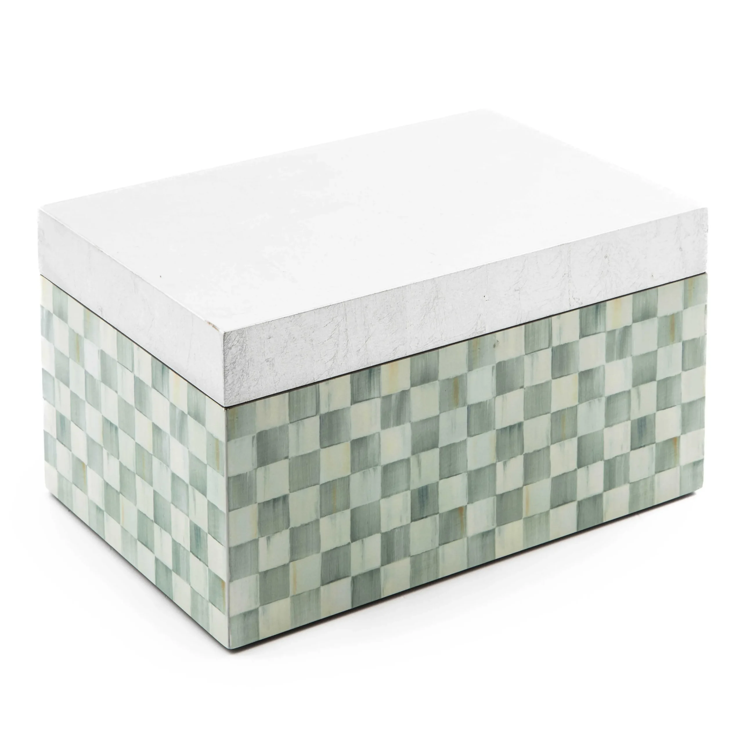 MacKenzie-Childs Bath & Bath Accessories<Sterling Check Large Lacquer Decorative Box with Silver Lid