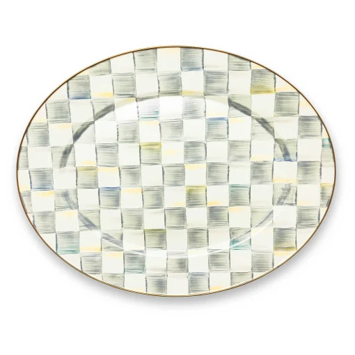 MacKenzie-Childs Bar Entertaining|Serveware<Sterling Check Large Oval Platter