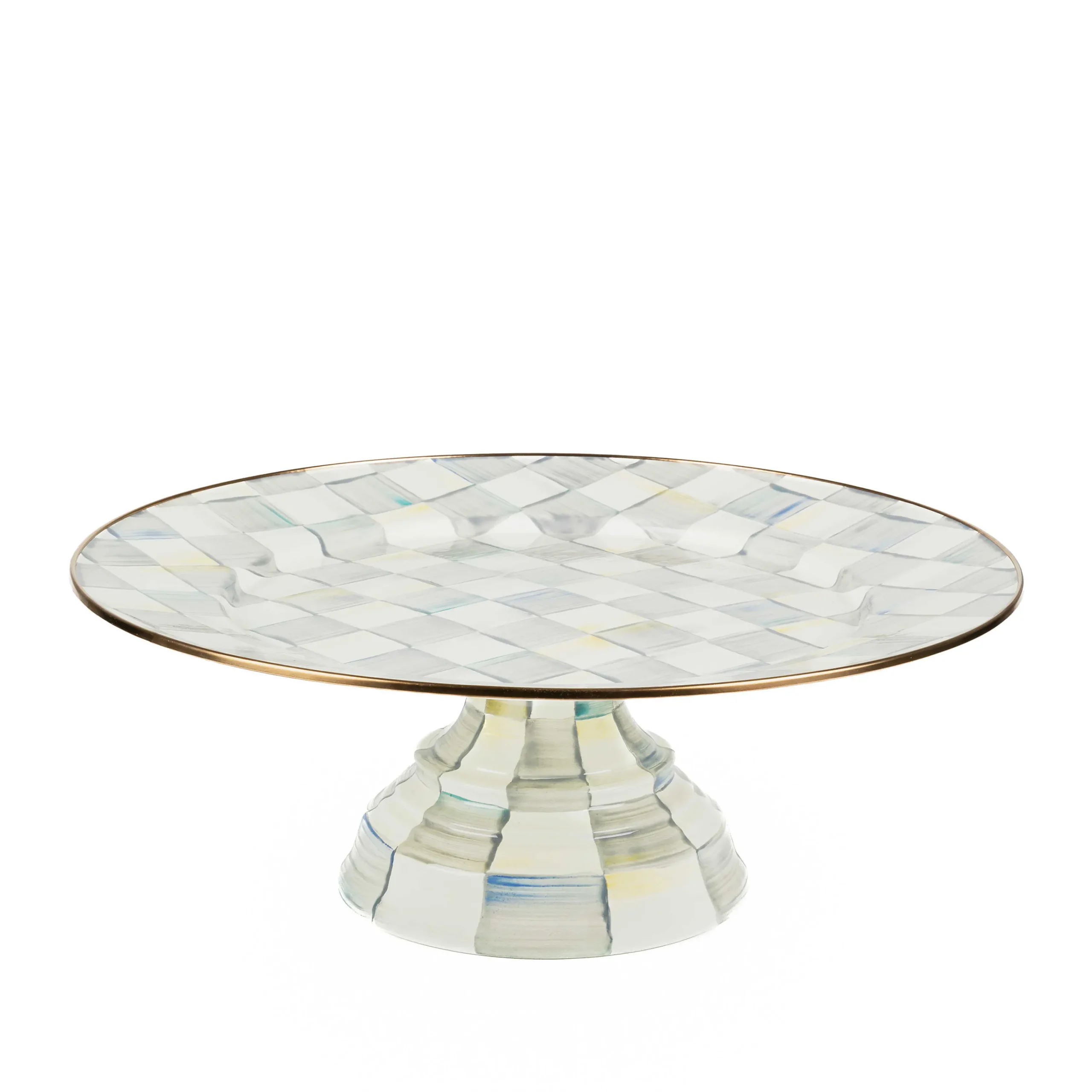 MacKenzie-Childs Fall Entertaining|Serveware<Sterling Check Large Pedestal Platter