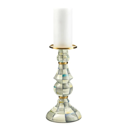 MacKenzie-Childs Candles & Fragrances<Sterling Check Large Pillar Candlestick