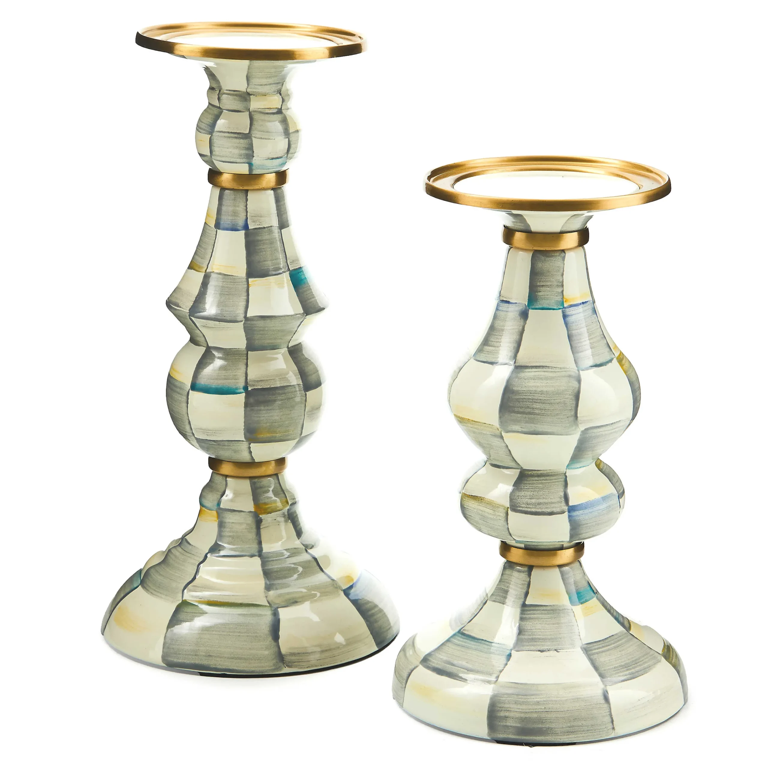 MacKenzie-Childs Candles & Fragrances<Sterling Check Large Pillar Candlestick
