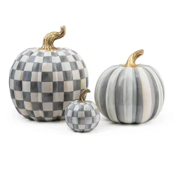 MacKenzie-Childs Pumpkins|The Halloween Shop<Sterling Check Large Pumpkin