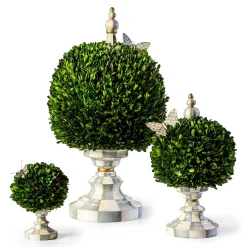 MacKenzie-Childs Spring|Greenery & Florals<Sterling Check Medium Boxwood Centerpiece